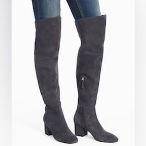 White House Black Market Gray Heeled Boots